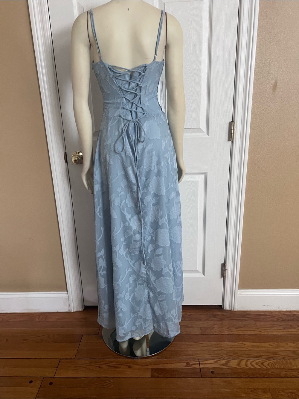 Princess Polly Members Only Maxi Dress Blue Burnout - Picture 10 of 15